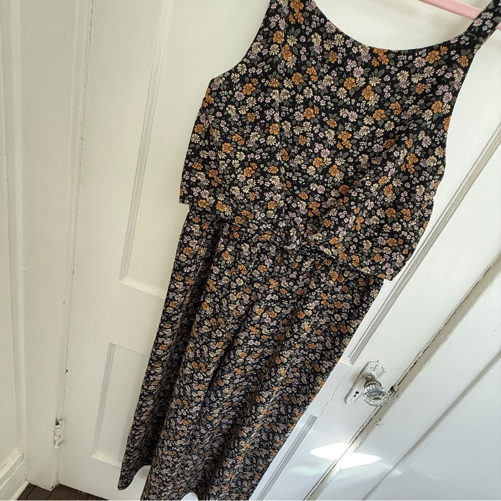 Knit Works Black Floral Wide Leg Jumpsuit Boho Women’s Plus Size 3XL / 22.5W